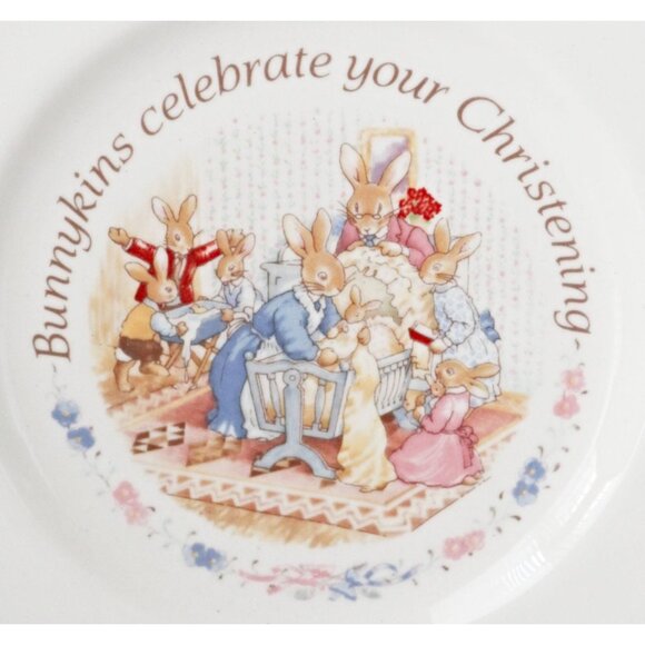 2 Piece Vintage Bunnykins Royal Doulton Christening Plate and Mug Original Box 1 - Picture 4 of 10